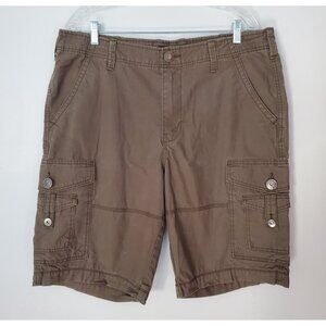 Guess Cargo Shorts Casual Outdoors Brown Heavyweight Cotton Mens Size 36 EUC